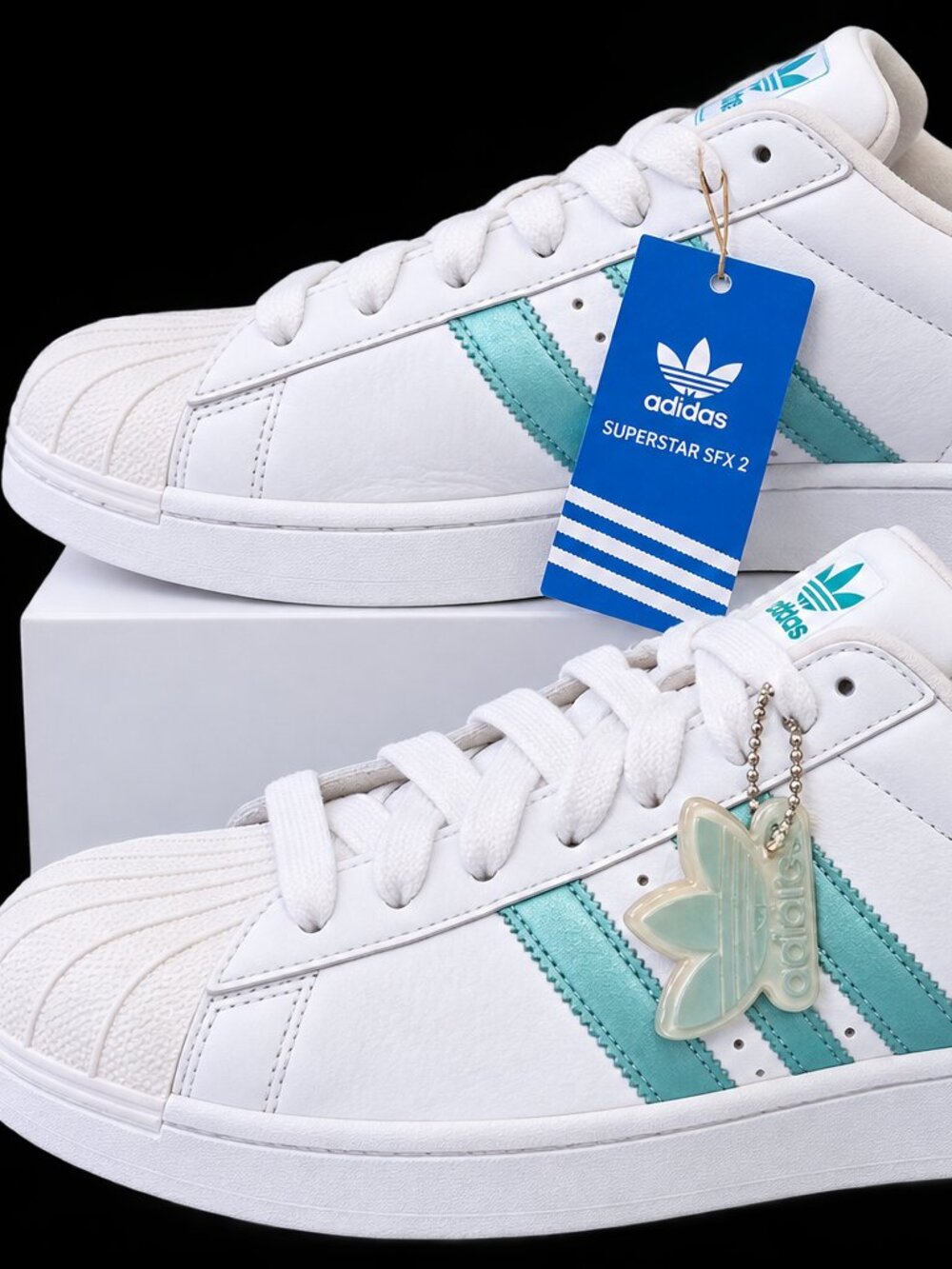 Adidas Superstar SFX 2 White Blue Sneakers Size 11 New